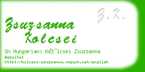 zsuzsanna kolcsei business card